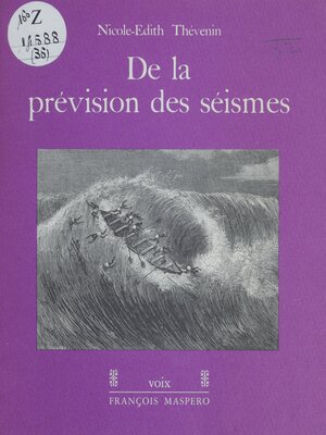 cover image of De la prévision des séismes